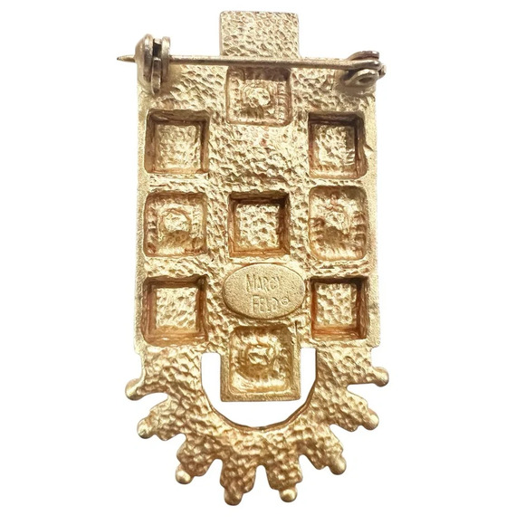 Vintage Marcy Feld Brooch – Mid-Century Modern with Art Deco Influences - Picture 3 of 4